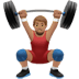 🏋🏽‍♂️ man lifting weights: medium skin tone display on Apple